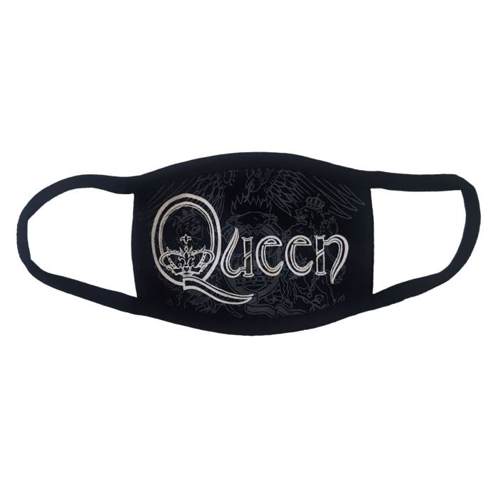 Queen Face Mask: White Retro Logo (Črna) 114891
