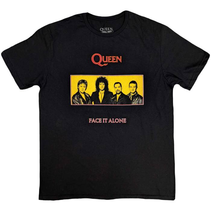 Queen Unisex T-Shirt: Face It Alone Panel (Black) 114900