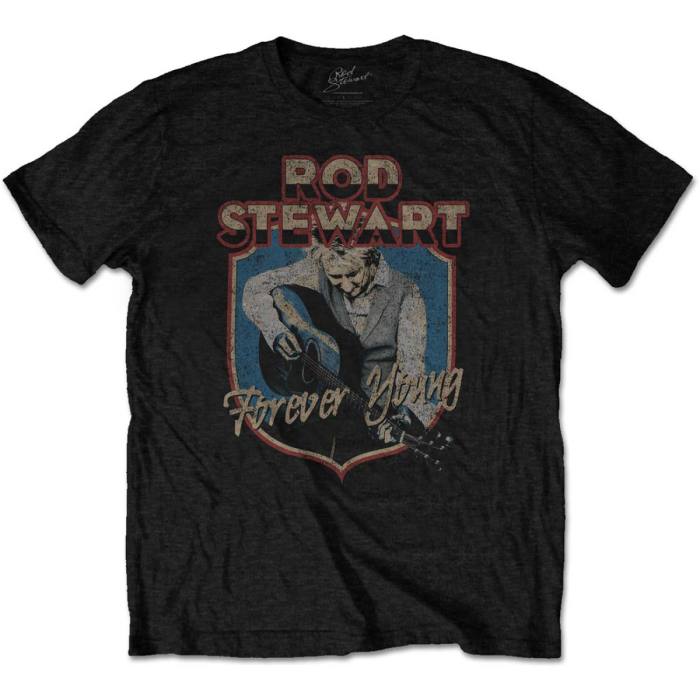 Rod Stewart Unisex T-Shirt: Forever Crest (Črna) 114960
