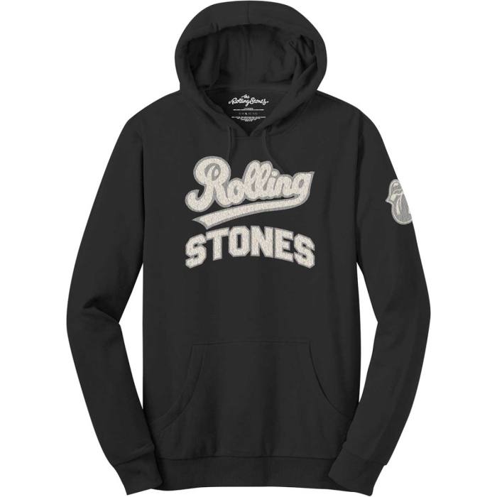 The Rolling Stones Unisex Pullover Hoodie: Team Logo & Tongue Applique (Črna) 114980