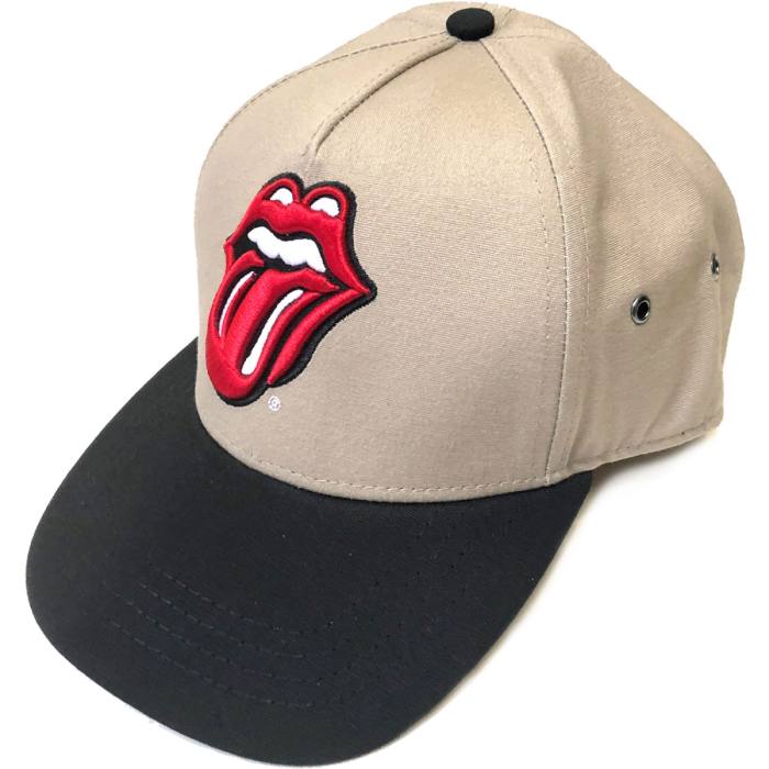 The Rolling Stones unisex snapback kapa Classic Tongue (črna & peščena) 115027