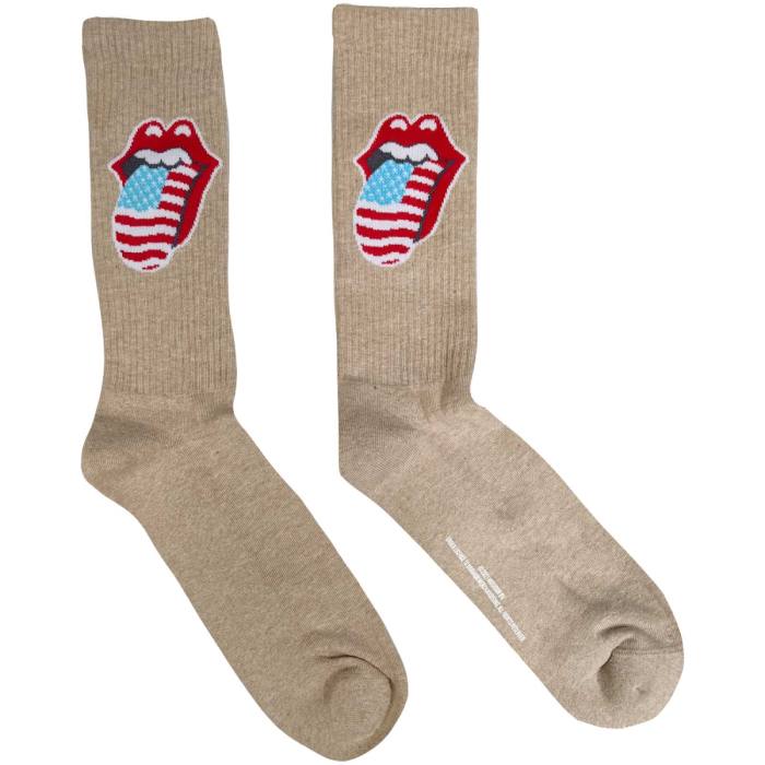 The Rolling Stones unisex kratke nogavice US Tongue tie-dye natural (UK 7–11) 115033
