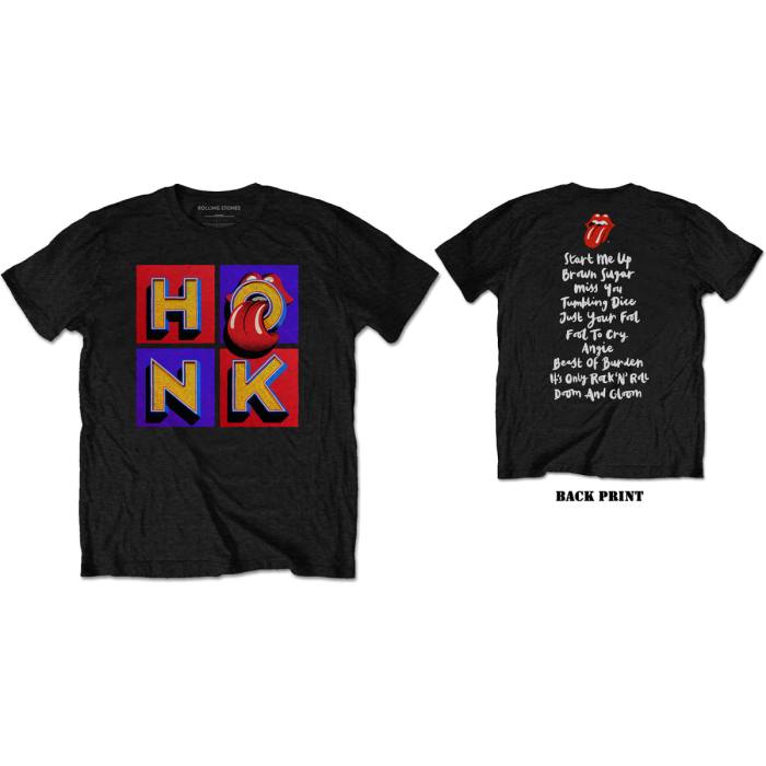 The Rolling Stones unisex T-shirt: Honk Album Track List (Back Print) 115048