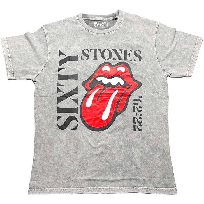The Rolling Stones Unisex T-Shirt: Sixty Vertical (siva, Wash kolekcija) 115065