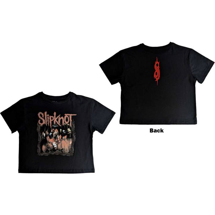 Slipknot Ladies Crop Top: Band Frame 115101