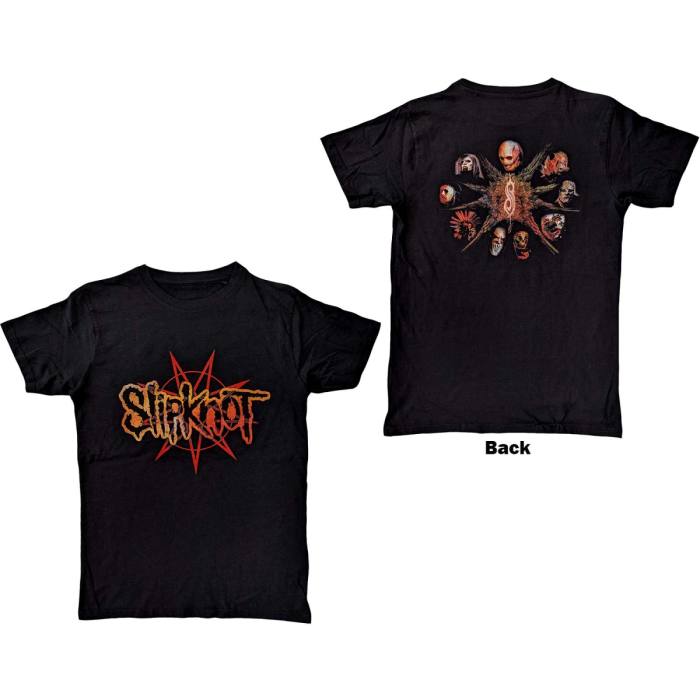 Slipknot Unisex T-Shirt: The End, So Far Pentagram Heads (Back Print) 115125