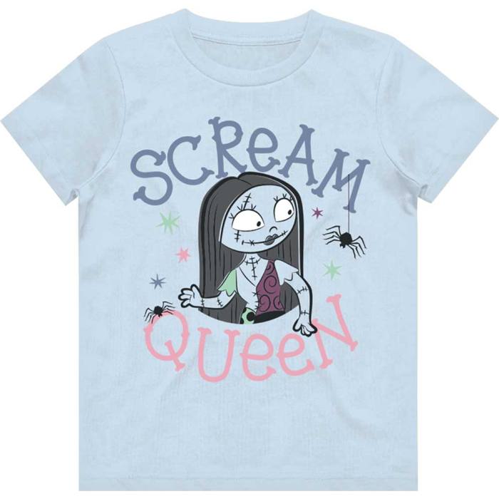 The Nightmare Before Christmas Kids Girls T-Shirt: Scream Queen (Light Blue) 115602