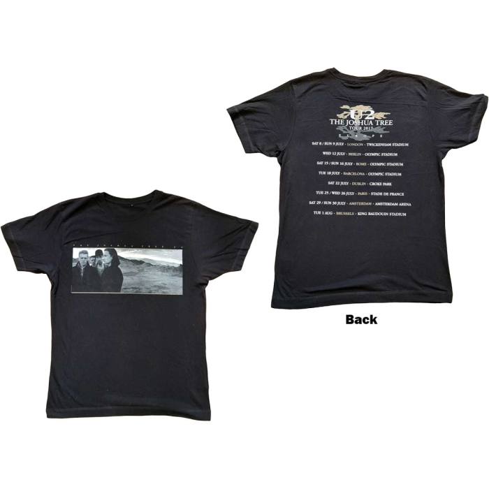 U2 Unisex T-Shirt: Joshua Tree Photo (črna, hrbtni potisk, ex-tour) 115781