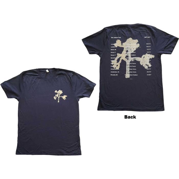 U2 Unisex T-Shirt: Joshua Tree Photo (temno moder, hrbtni potisk, ex-tour) 115782