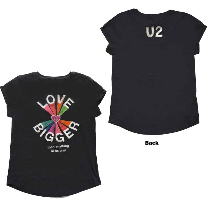 U2 Ladies Babydoll T-Shirt: Love Is Bigger (Back Print) (Ex-Tour) 115786