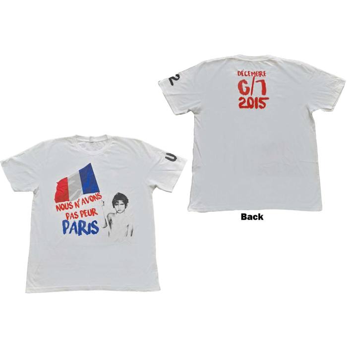 U2 Unisex T-Shirt: Paris 2015 Nous N'Avons Pas Peur (Back Print) (Ex-Tour) 115791