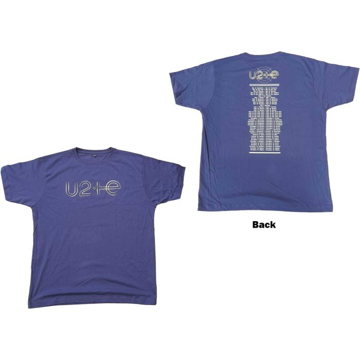 U2 Unisex T-shirt: I+E 2015 Tour Dates (Modra) 115796