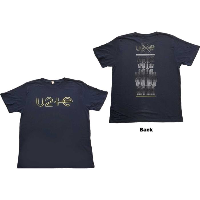 U2 Unisex T-shirt: I+E 2015 Tour Dates (Modra mornarska) 115798