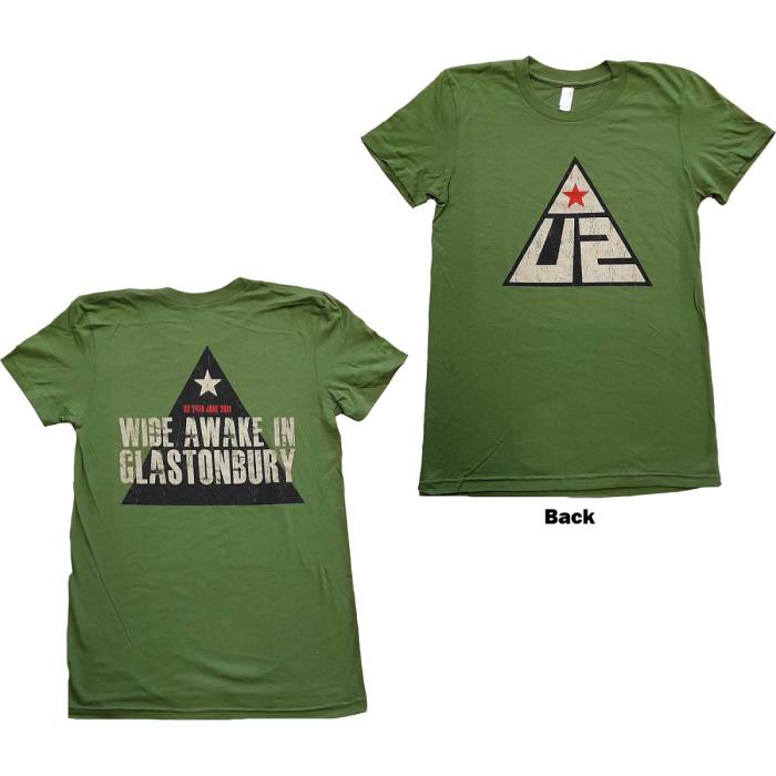 U2 Ladies T-Shirt: Glastonbury 2011 Pyramid Stage (Ex-Tour & Back Print) 115802