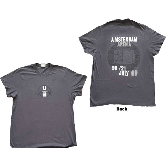 U2 Unisex T-Shirt: 360 Degree Tour Amsterdam 2009 (Siv) (Zadnji Print & Ex-Tour) 115809