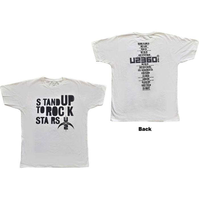 U2 Unisex T-Shirt: 360 Degree Tour 2009 Stand Up to Rock Stars (bel, back print, ex-tour) 115812