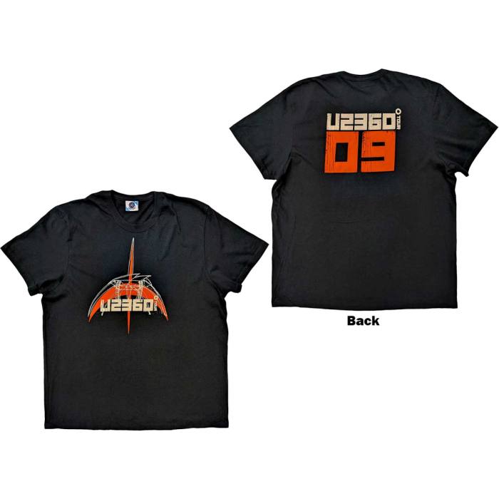 U2 Unisex T-Shirt: 359 Degree Tour 2009 Orange Logo 115820