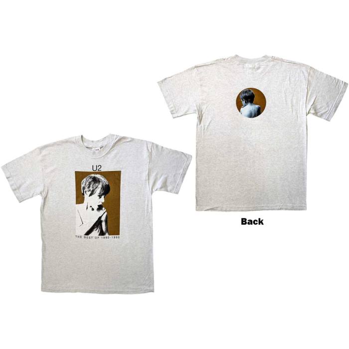U2 Unisex T-Shirt: Best Of 1980-90 (Back Print & Ex-Tour) (Medium) 115823