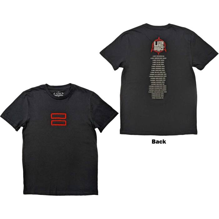 U2 Unisex T-Shirt: 360 Degree Tour 2010 Equals 115826