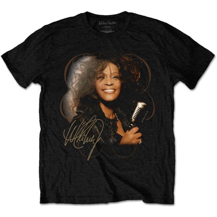 Whitney Houston Unisex T-Shirt: Vintage mikrofon fotografija 115931