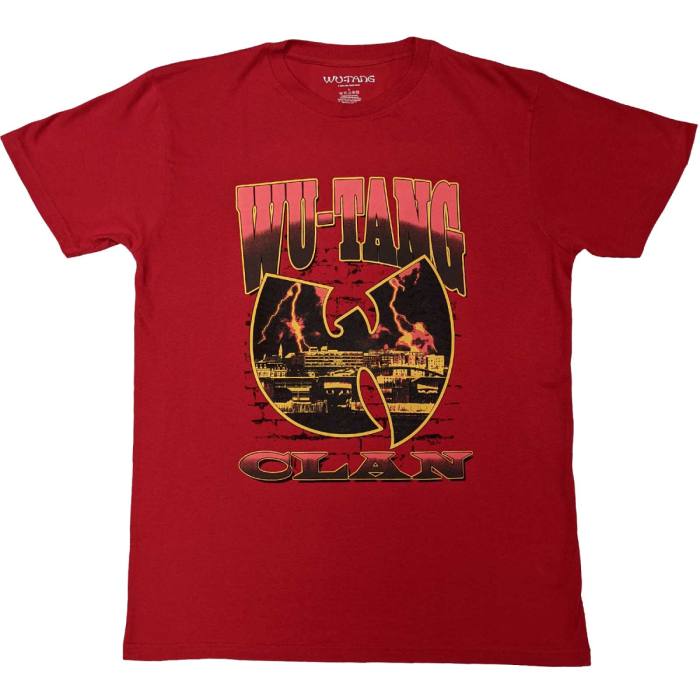 Wu-Tang Clan Unisex T-Shirt: Brick Wall (Rdeča) 115994