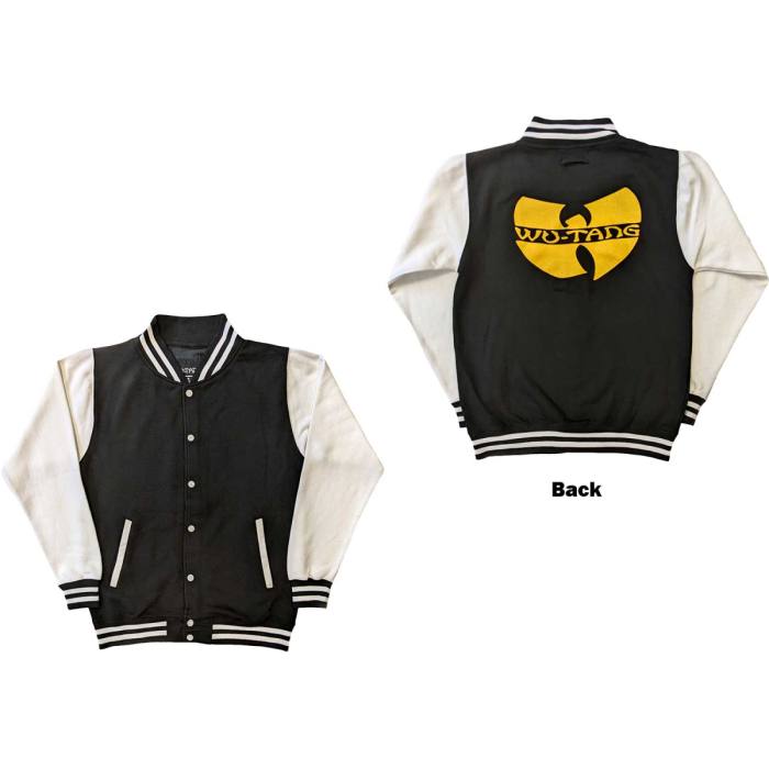 Wu-Tang Clan Unisex Varsity Jacket: Logo (Black & White) (Back Print) 115996