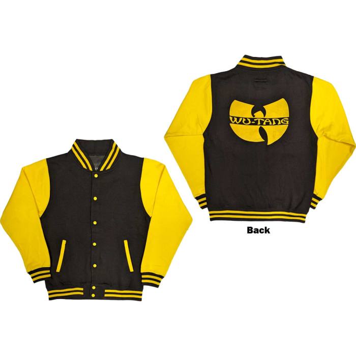 Wu-Tang Clan Unisex Varsity Jacket: Logo (Black & Yellow) (Back Print) 115997