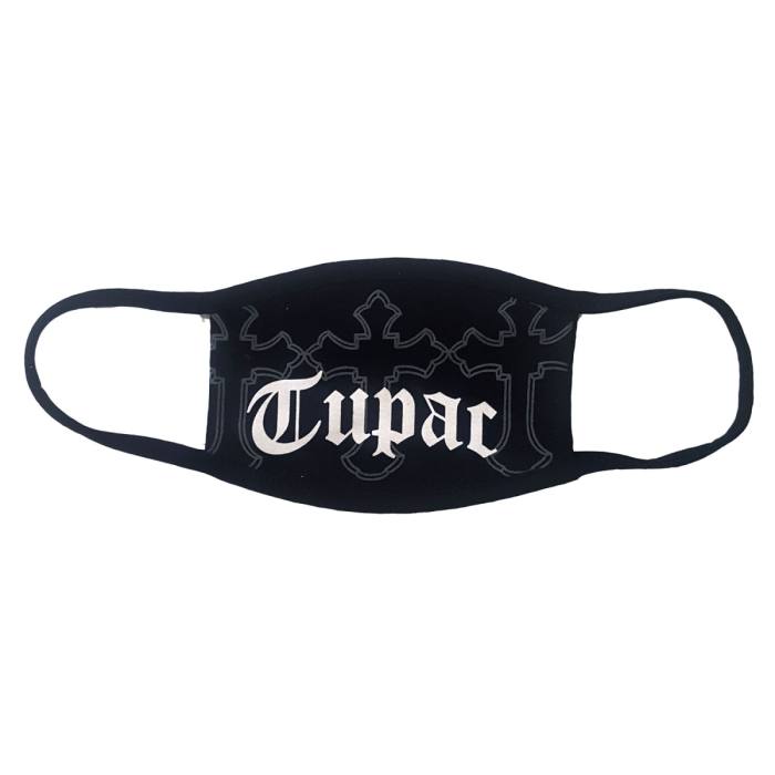 Tupac Face Mask Logo & Crosses (črna) 116107