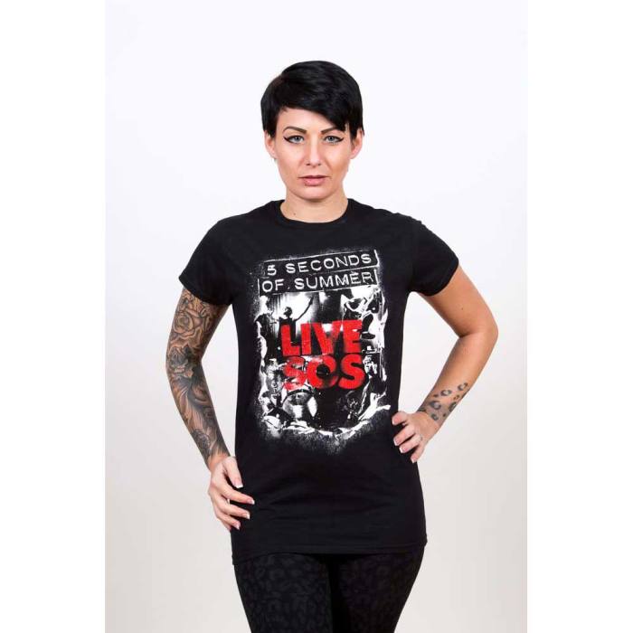 5 Seconds of Summer Ladies T-Shirt: Live SoS 116172