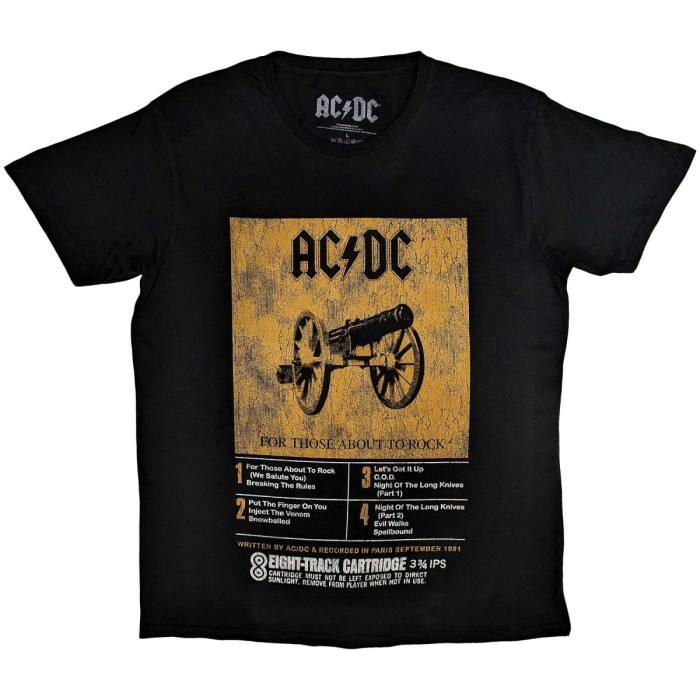 AC/DC Unisex T-Shirt: 8 Track (Črna) 116311
