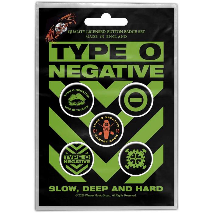 Type O Negative set značk Button Badge Pack: Slow, Deep & Hard 116849