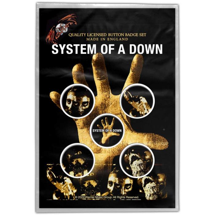 System Of A Down Button Badge Pack: Hand 116863