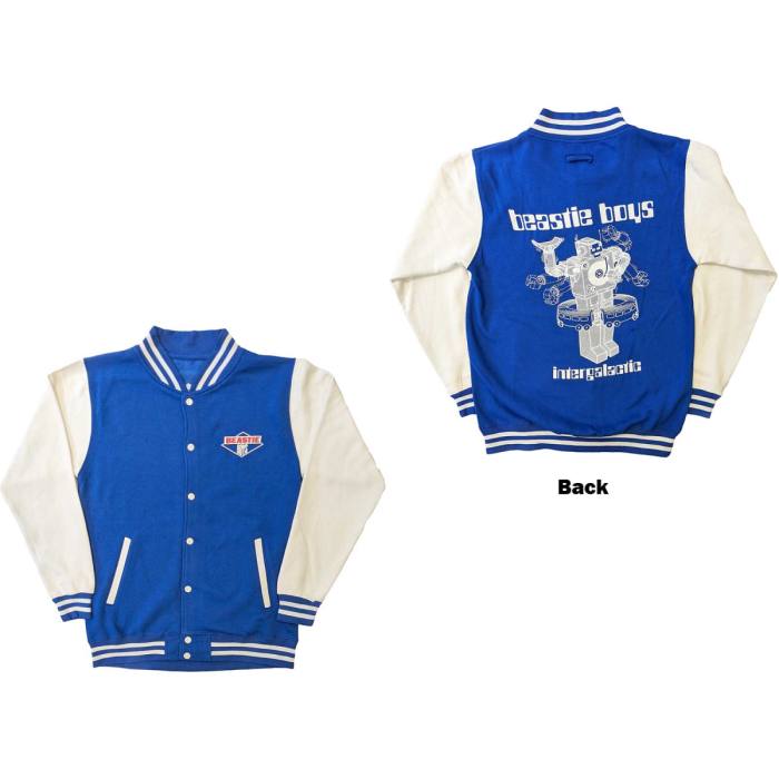 The Beastie Boys Unisex Varsity Jacket: Intergalactic (Blue & White) (Back Print) 116971