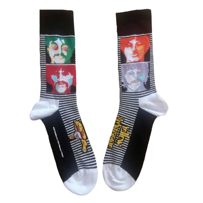 The Beatles Unisex Ankle Socks: Yellow Submarine Sea of Science Faces Colour (UK Size 7 - 11) 116056