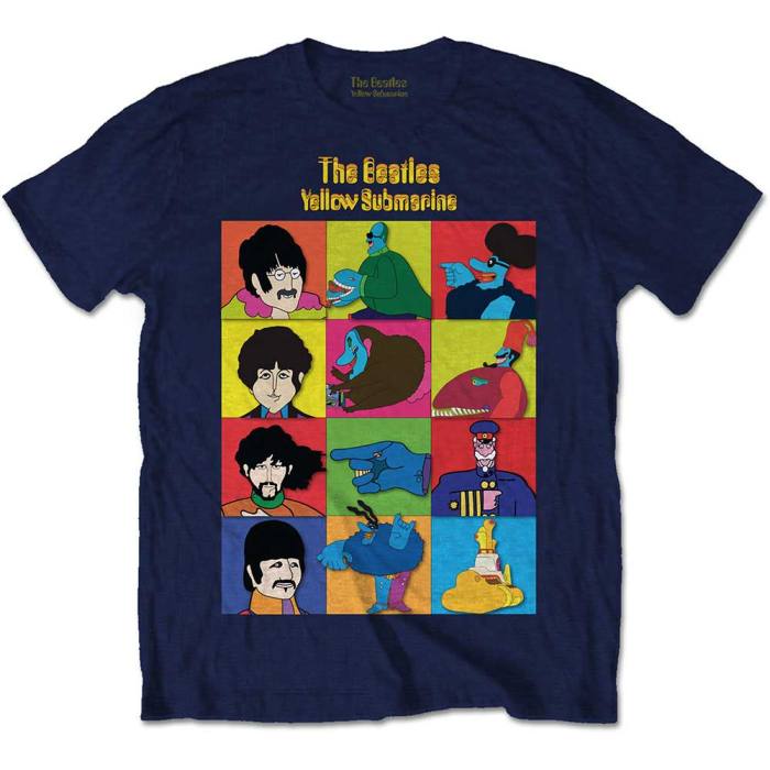 The Beatles Kids T-Shirt: Yellow Submarine Sub Characters (Navy Blue) 116061