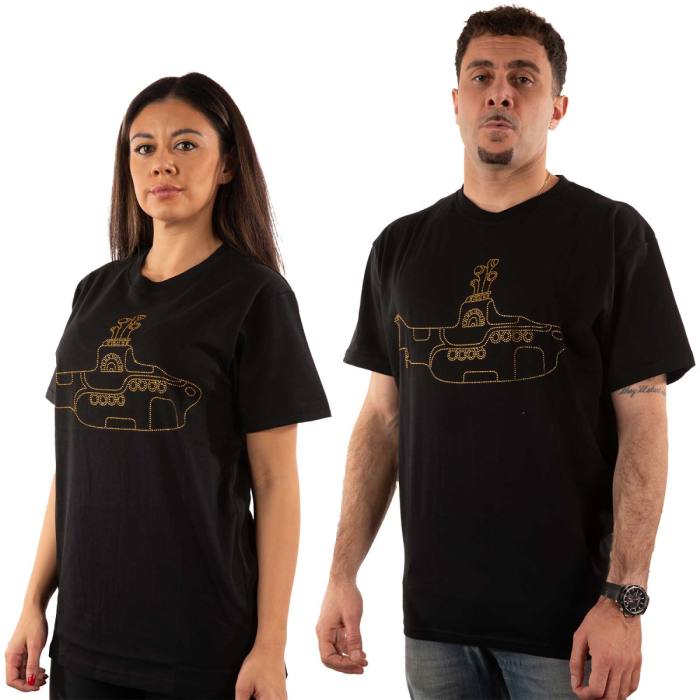 The Beatles Unisex Embellished T-Shirt: Yellow Submarine (Črna) 116064