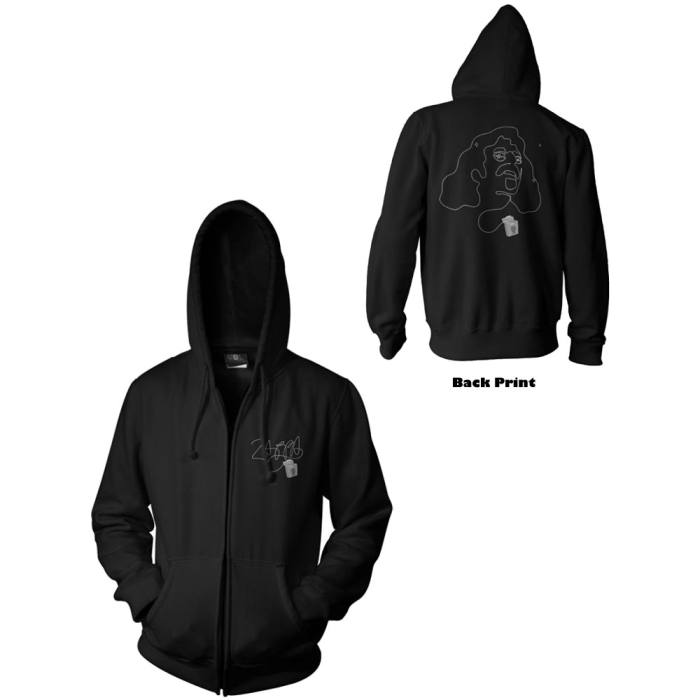 Frank Zappa Unisex Zipped Hoodie: Dental Floss (Back Print) (Ex-Tour) (Large) 116069