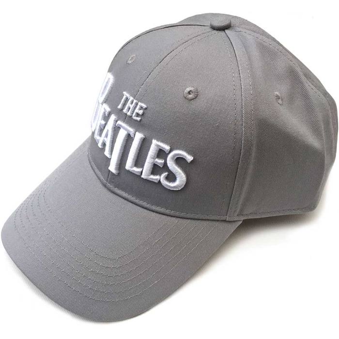 The Beatles unisex kapa s ščitnikom: White Drop T logo (siva) 117034