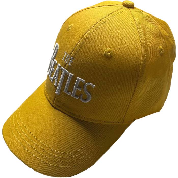 The Beatles Unisex Baseball Cap: White Drop T Logo (Yellow) 117041