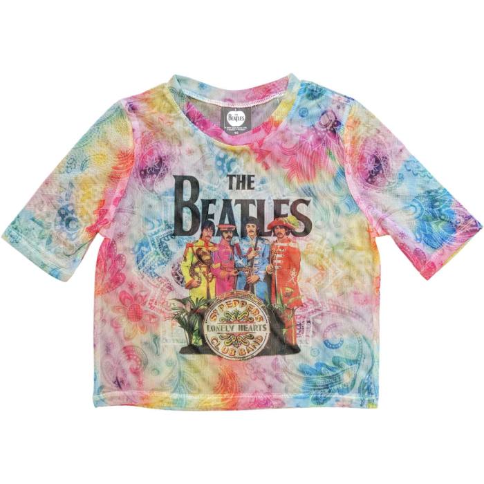 The Beatles ženski crop top Sgt Pepper (bela, mesh) 117137