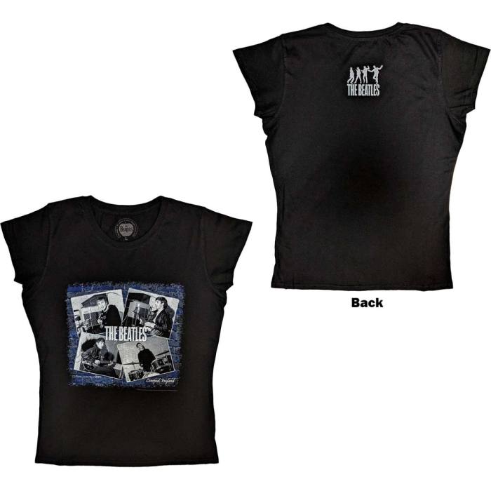 The Beatles Ladies T-Shirt: At The Cavern (Black) (Back Print) 117464
