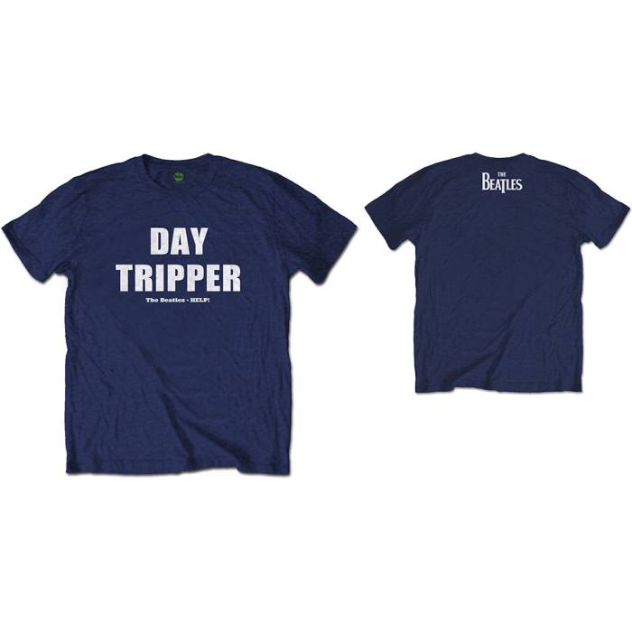 The Beatles Unisex T-Shirt: Day Tripper (Navy Blue) (Back Print) 117498