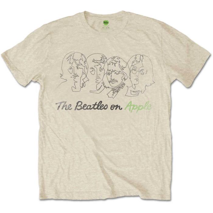 The Beatles Unisex T-Shirt: Outline Faces on Apple 117579