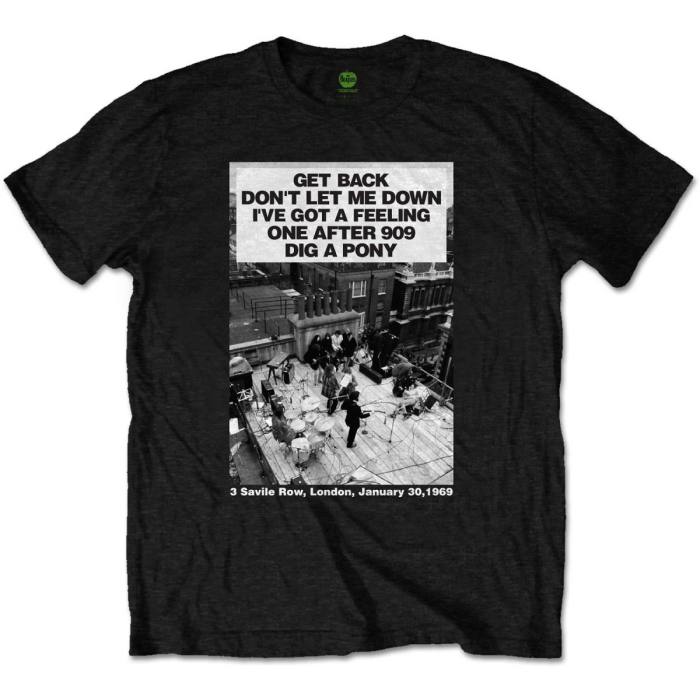 The Beatles Unisex T-Shirt: Rooftop Songs (črna) 117645