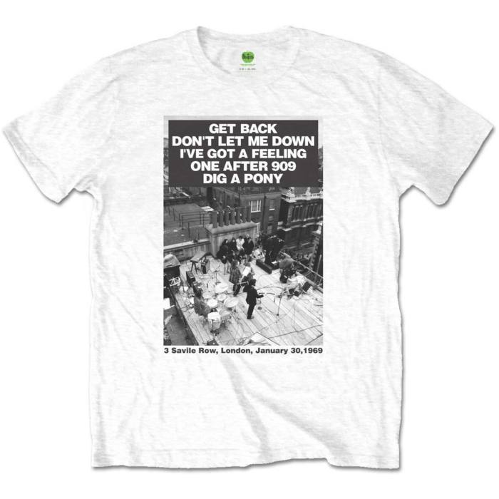 The Beatles Unisex T-Shirt: Rooftop Songs (bela) 117651