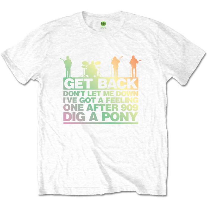 The Beatles Unisex T-Shirt: Get Back Gradient (bela) 117663