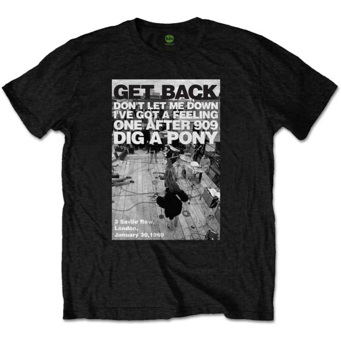 The Beatles Unisex T-Shirt: Rooftop Shot (črna) 117675