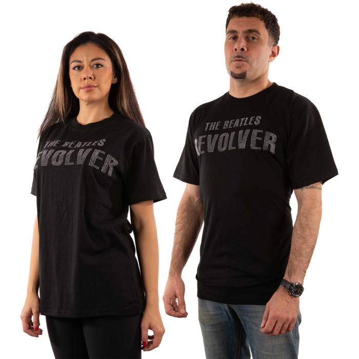 The Beatles Unisex Embellished T-Shirt: Revolver Crystals (črna) 117700