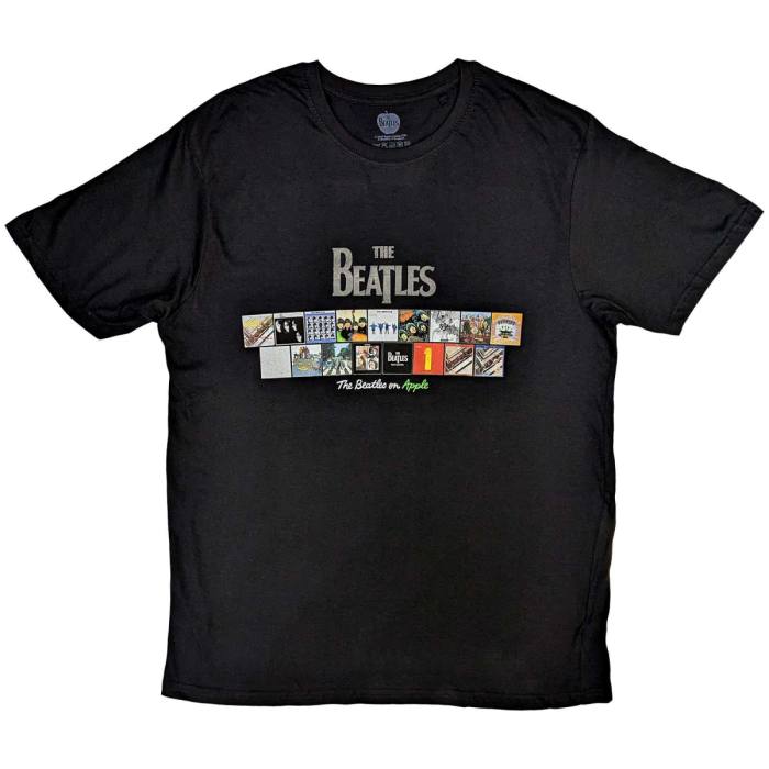 The Beatles Unisex T-Shirt: Albums on Apple Hi-Build (Črna) 117712