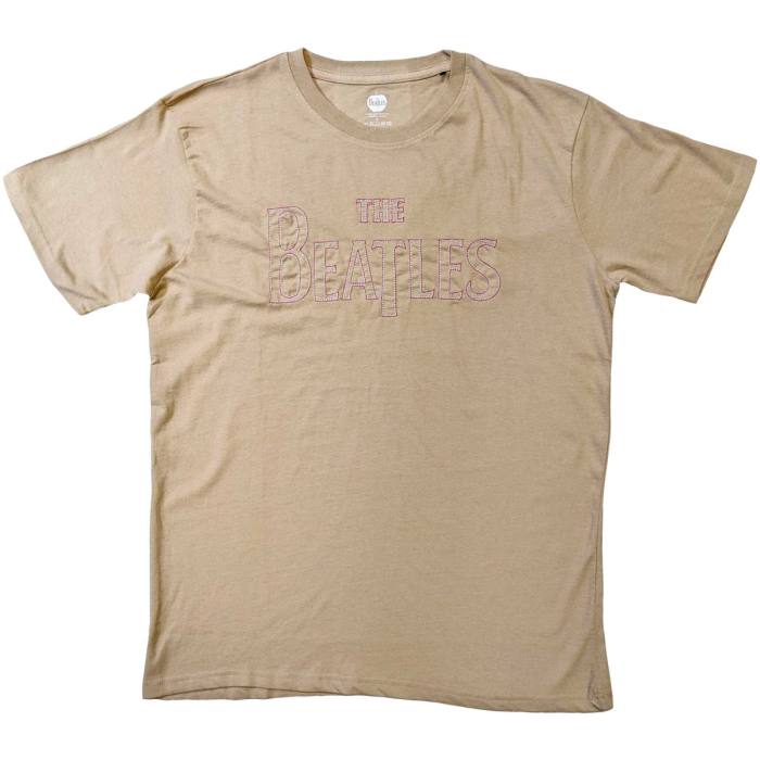 The Beatles unisex T-Shirt: Drop T Logo (vezen, peščen) 117781